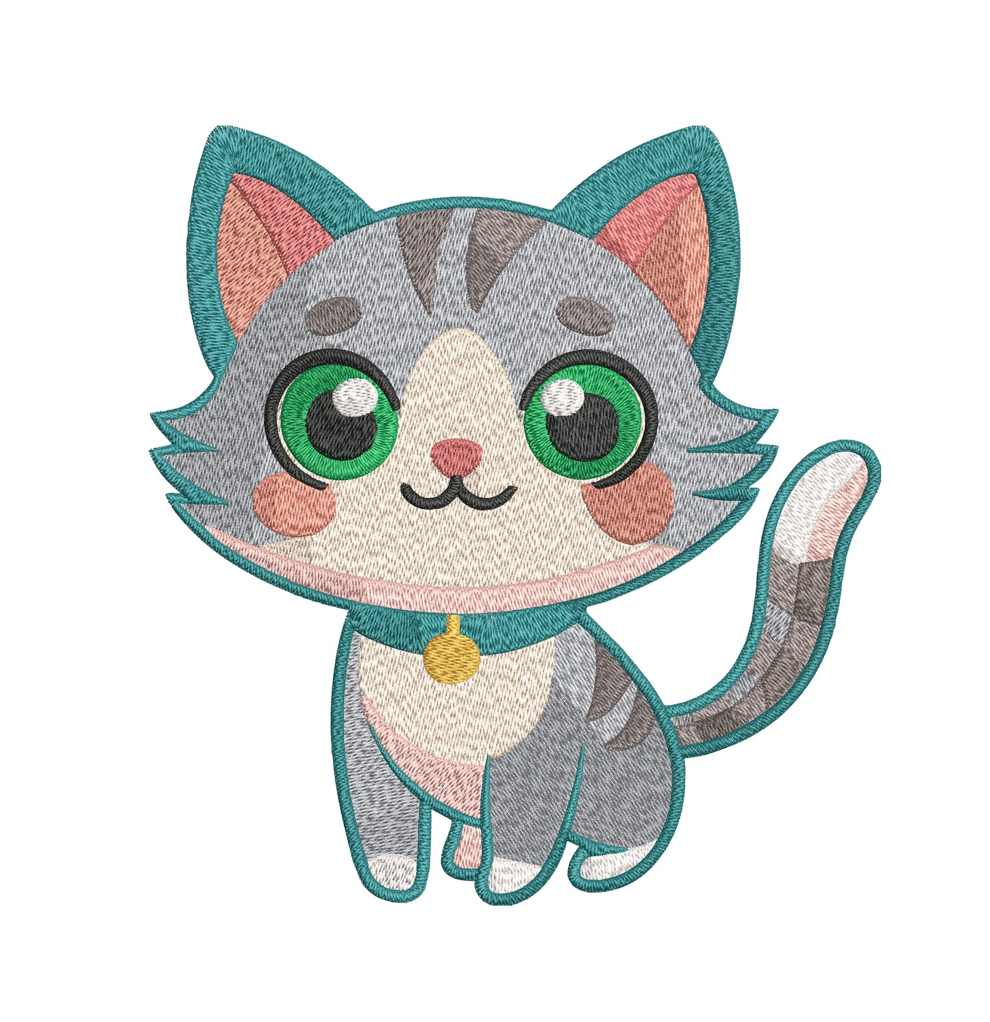 Baby Cat Embroidery Designs Machine File 3 sizes Cute Cat Digital Embroidery File Pattern Instant Download