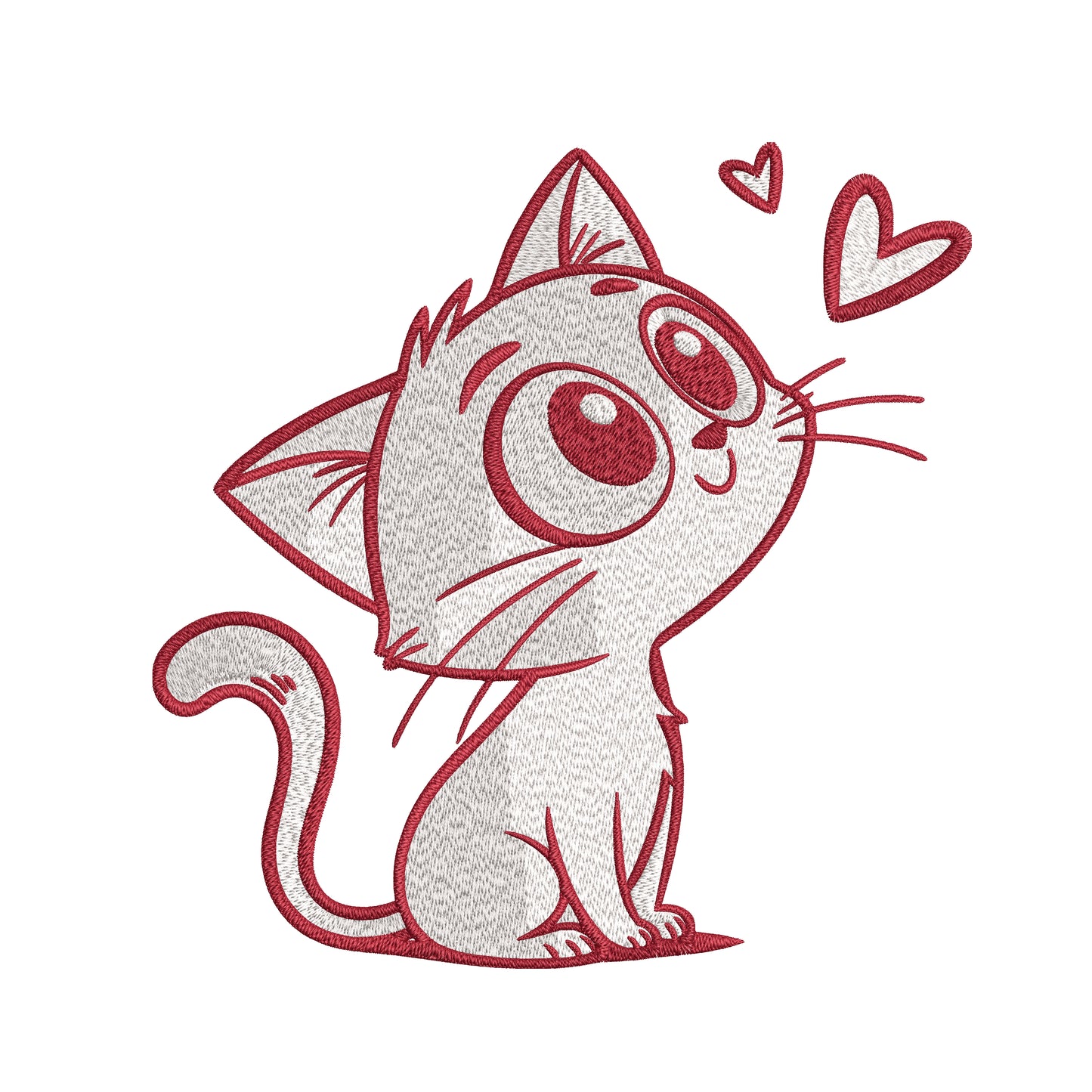 Cute Cat Embroidery Designs Machine File 3 sizes Baby Cat Digital Embroidery File Pattern Instant Download Cat02