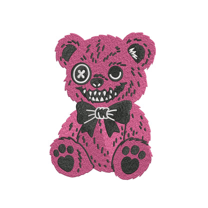 Horrible Teddy Bear Embroidery Designs Machine File 3 sizes Horrible Teddy Bear Digital Embroidery File Pattern Instant Download