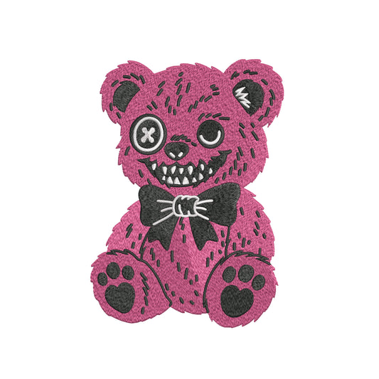 Horrible Teddy Bear Embroidery Designs Machine File 3 sizes Horrible Teddy Bear Digital Embroidery File Pattern Instant Download