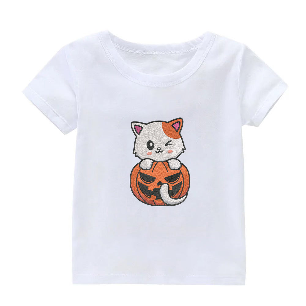 Pumpkin Cat Embroidery Designs Machine File 3 sizes Pumpkin Cat Digital Embroidery File Pattern Instant Download Pumpkin Cat01