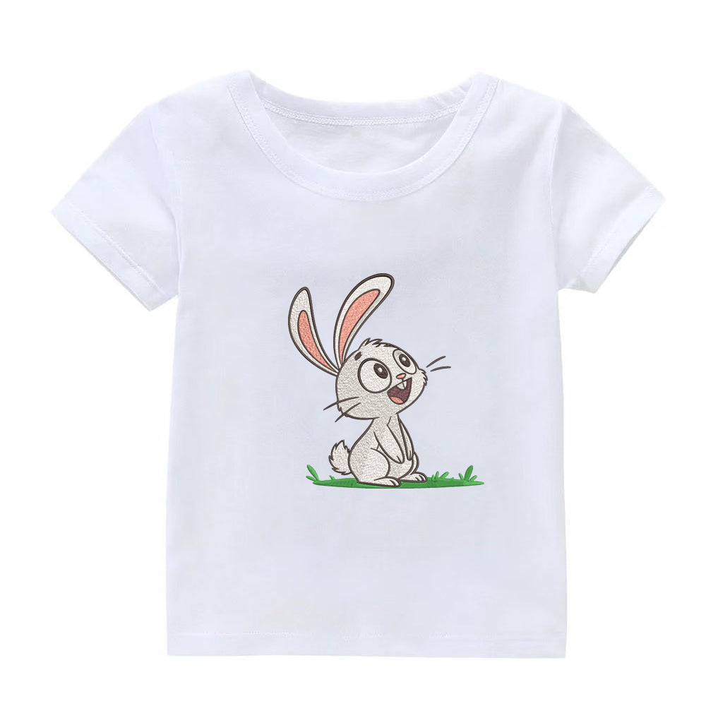 Happy Rabbit Embroidery Designs Machine File 3 sizes Cute Rabbit Digital Embroidery File Pattern Instant Download