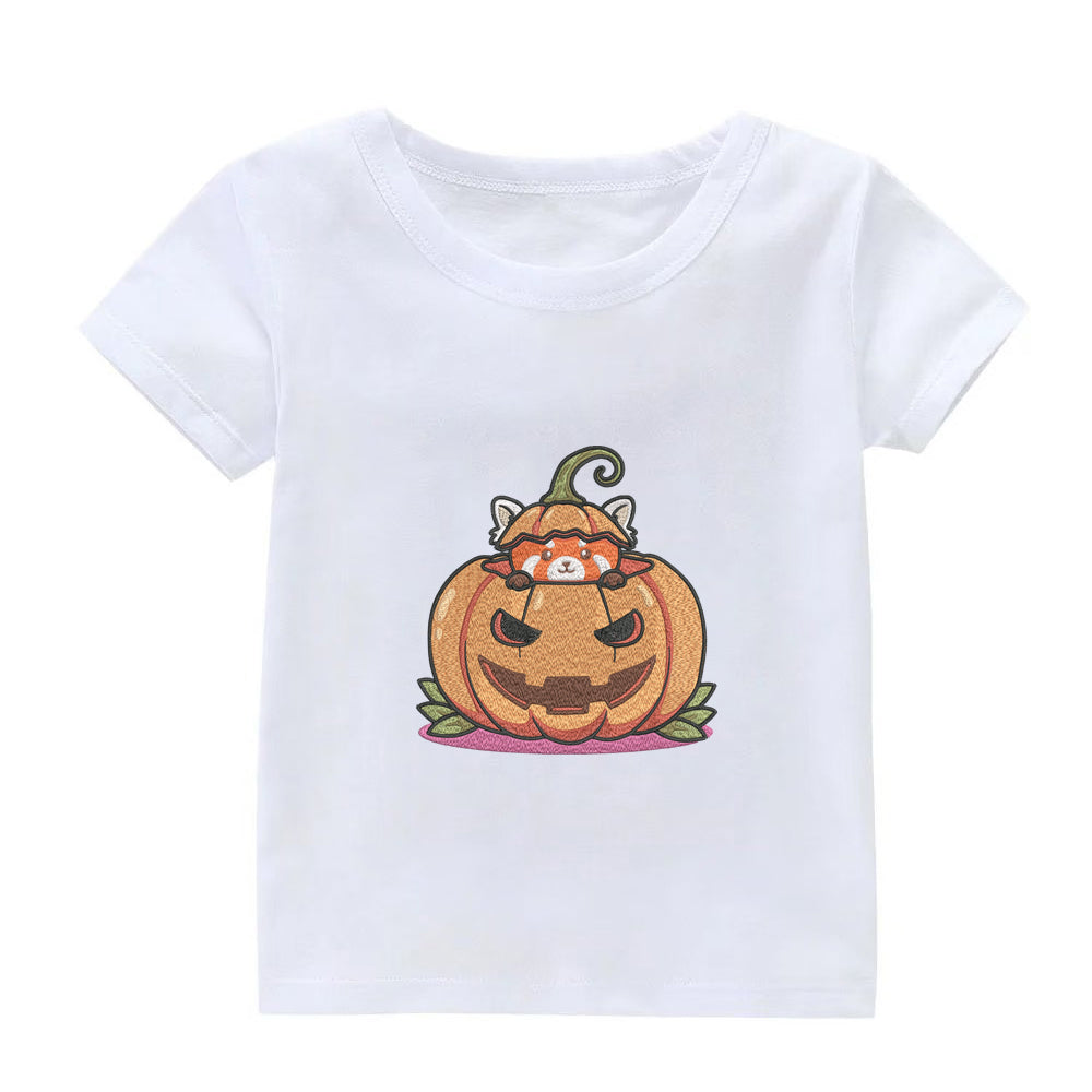 Pumpkin Panda Embroidery Designs Machine File 3 sizes Cute Panda Digital Embroidery File Pattern Instant Download