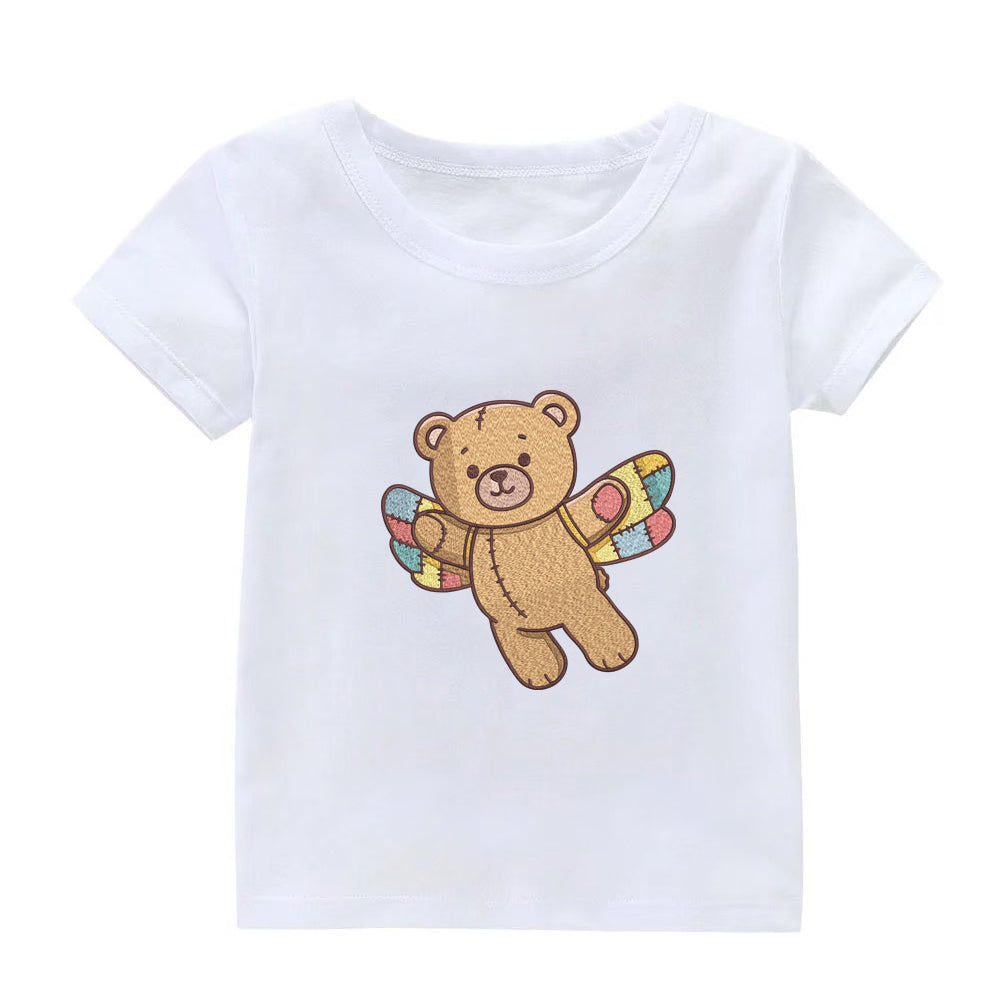 Flying Teddy Bear Embroidery Designs Machine File 3 sizes Cute Bear Digital Embroidery File Pattern Instant Download
