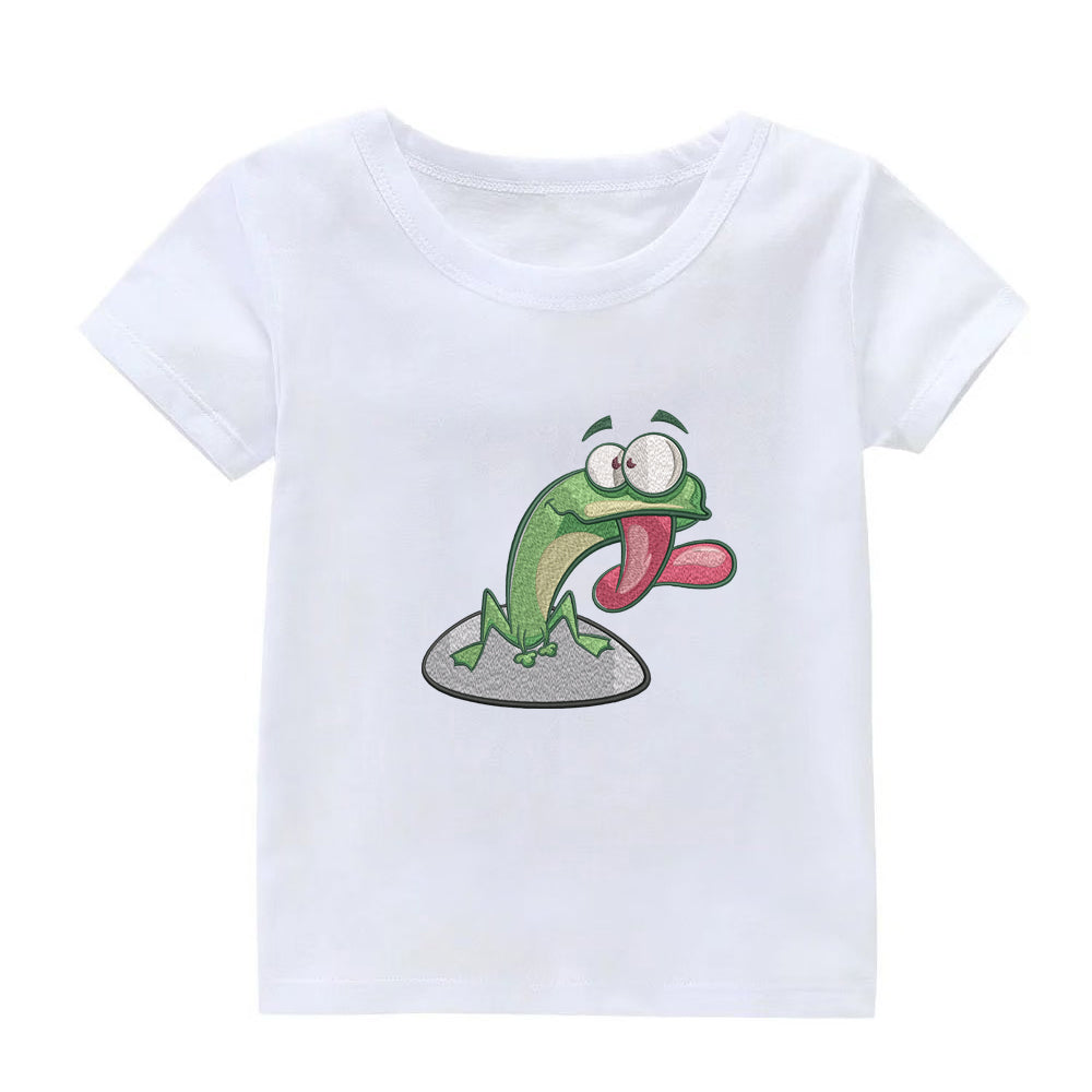Cute Frog Embroidery Designs Machine File 3 sizes Baby Frog Digital Embroidery File Pattern Instant Download