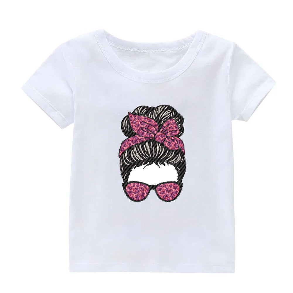 Cool Girl With Red Floral Glasses Embroidery Designs Machine File 3 sizes Cool Girl Digital Embroidery File Pattern Instant Download