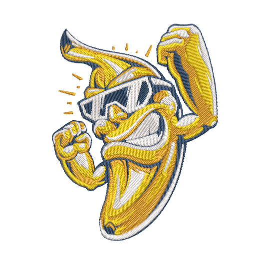 Angry Banana Embroidery Designs Machine File 3 sizes Angry Banana Digital Embroidery File Pattern Instant Download