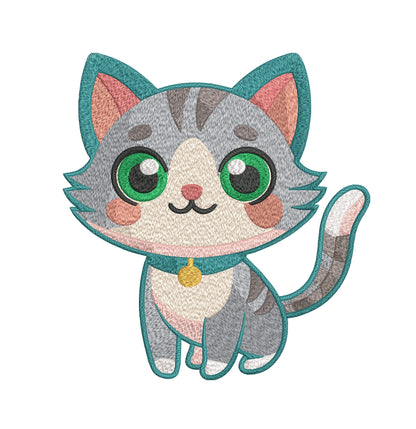 Baby Cat Embroidery Designs Machine File 3 sizes Cute Cat Digital Embroidery File Pattern Instant Download