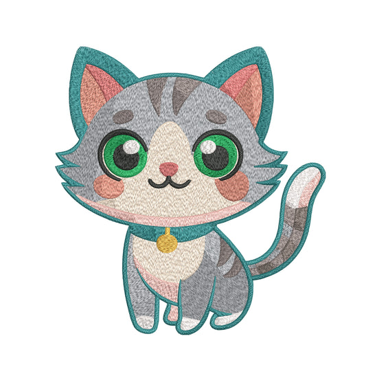 Baby Cat Embroidery Designs Machine File 3 sizes Cute Cat Digital Embroidery File Pattern Instant Download