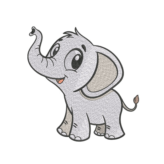 Baby Elephant Embroidery Designs Machine File 3 sizes Cute Elephant Digital Embroidery File Pattern Instant Download Baby Elephant01