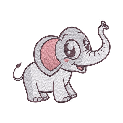 Baby Elephant Embroidery Designs Machine File 3 sizes Cute Elephant Digital Embroidery File Pattern Instant Download Baby Elephant02