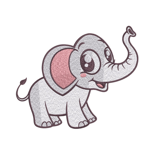 Baby Elephant Embroidery Designs Machine File 3 sizes Cute Elephant Digital Embroidery File Pattern Instant Download Baby Elephant02