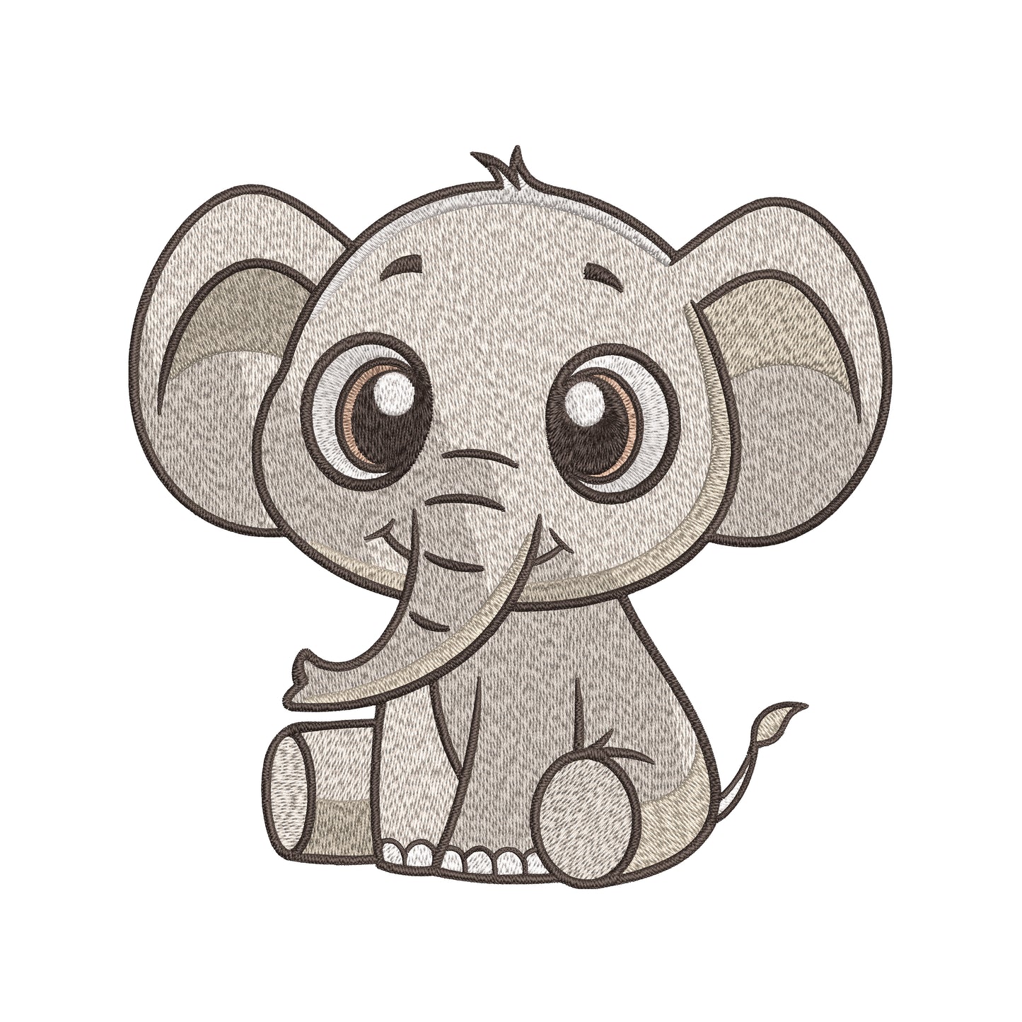 Baby Elephant Embroidery Designs Machine File 3 sizes Cute Elephant Digital Embroidery File Pattern Instant Download Baby Elephant03