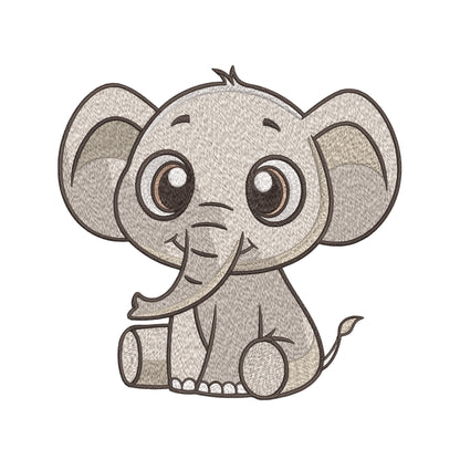 Baby Elephant Embroidery Designs Machine File 3 sizes Cute Elephant Digital Embroidery File Pattern Instant Download Baby Elephant03