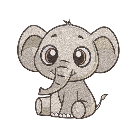 Baby Elephant Embroidery Designs Machine File 3 sizes Cute Elephant Digital Embroidery File Pattern Instant Download Baby Elephant03