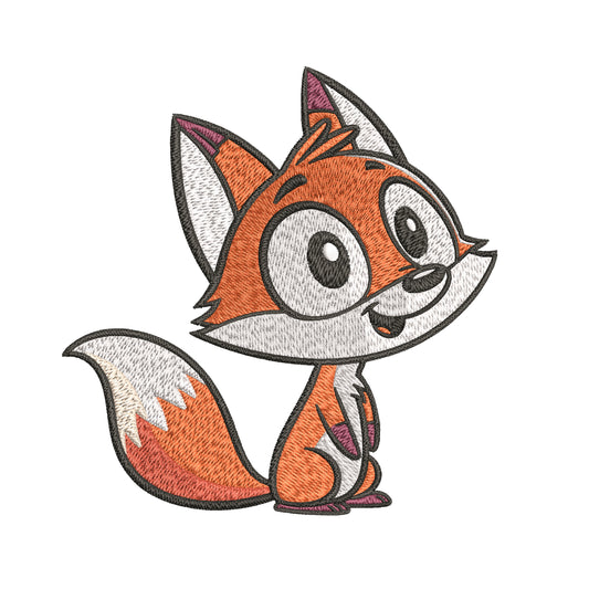 Baby Fox Embroidery Designs Machine File 3 sizes Cute Fox Digital Embroidery File Pattern Instant Download