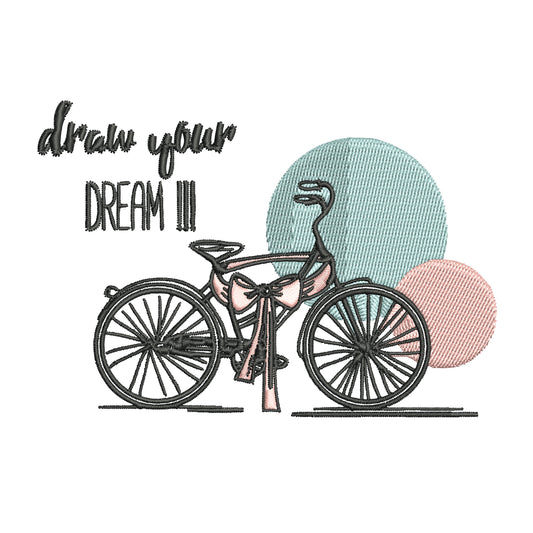 Black Bike‌ Embroidery Designs Machine File 3 sizes Black Bike‌ Digital Embroidery File Pattern Instant Download