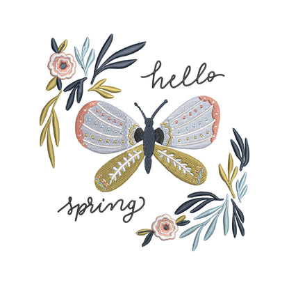 Butterfly Flower Embroidery Designs Machine File 3 sizes Butterfly Flower Digital Embroidery File Pattern Instant Download