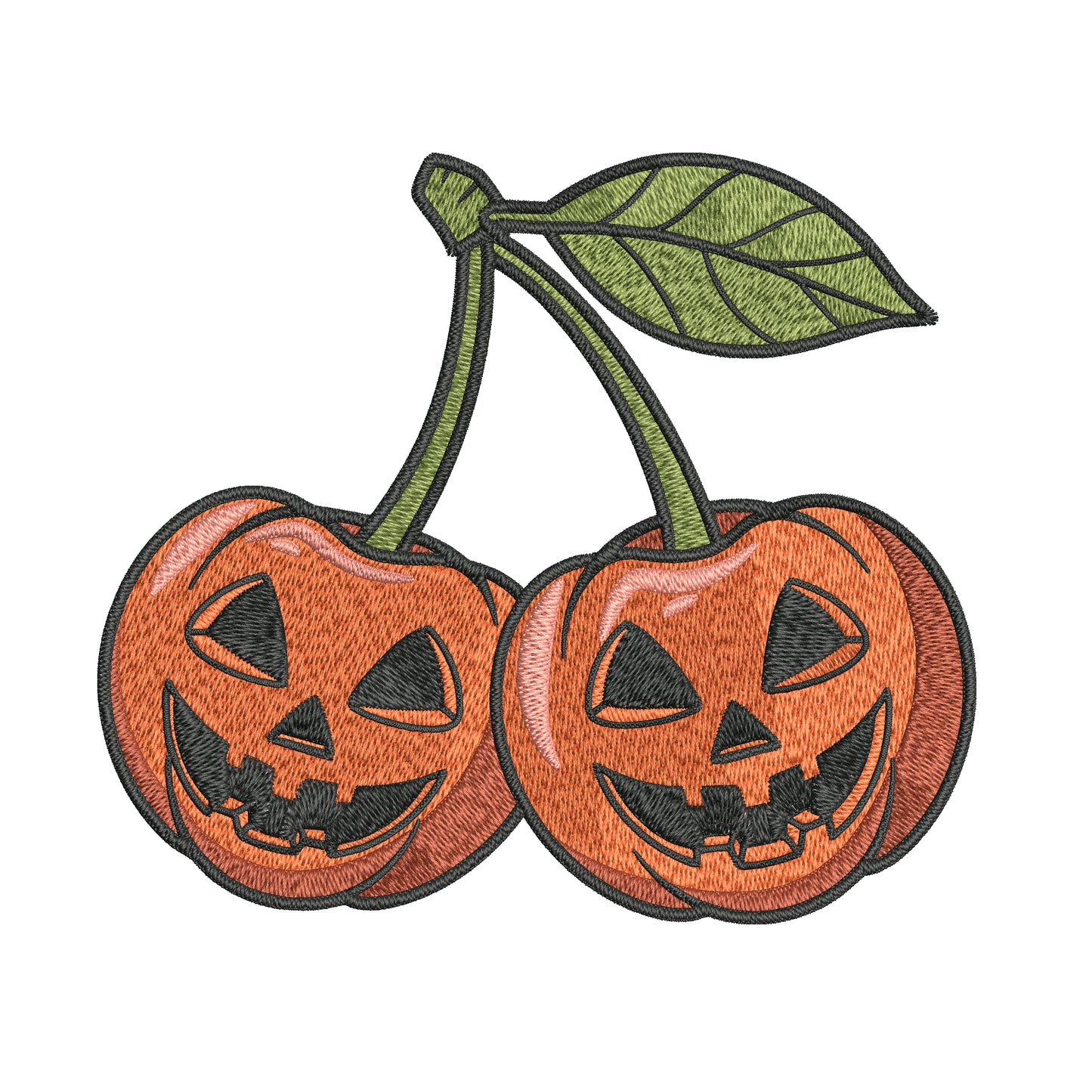 Cherry Pumpkin Embroidery Designs Machine File 3 sizes Cherry Pumpkin Digital Embroidery File Pattern Instant Download