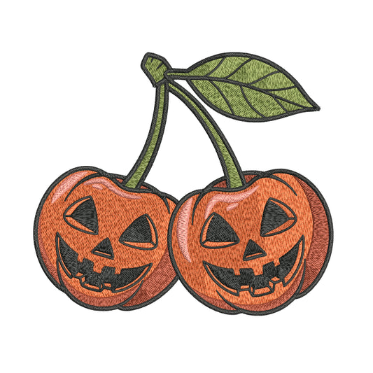 Cherry Pumpkin Embroidery Designs Machine File 3 sizes Cherry Pumpkin Digital Embroidery File Pattern Instant Download