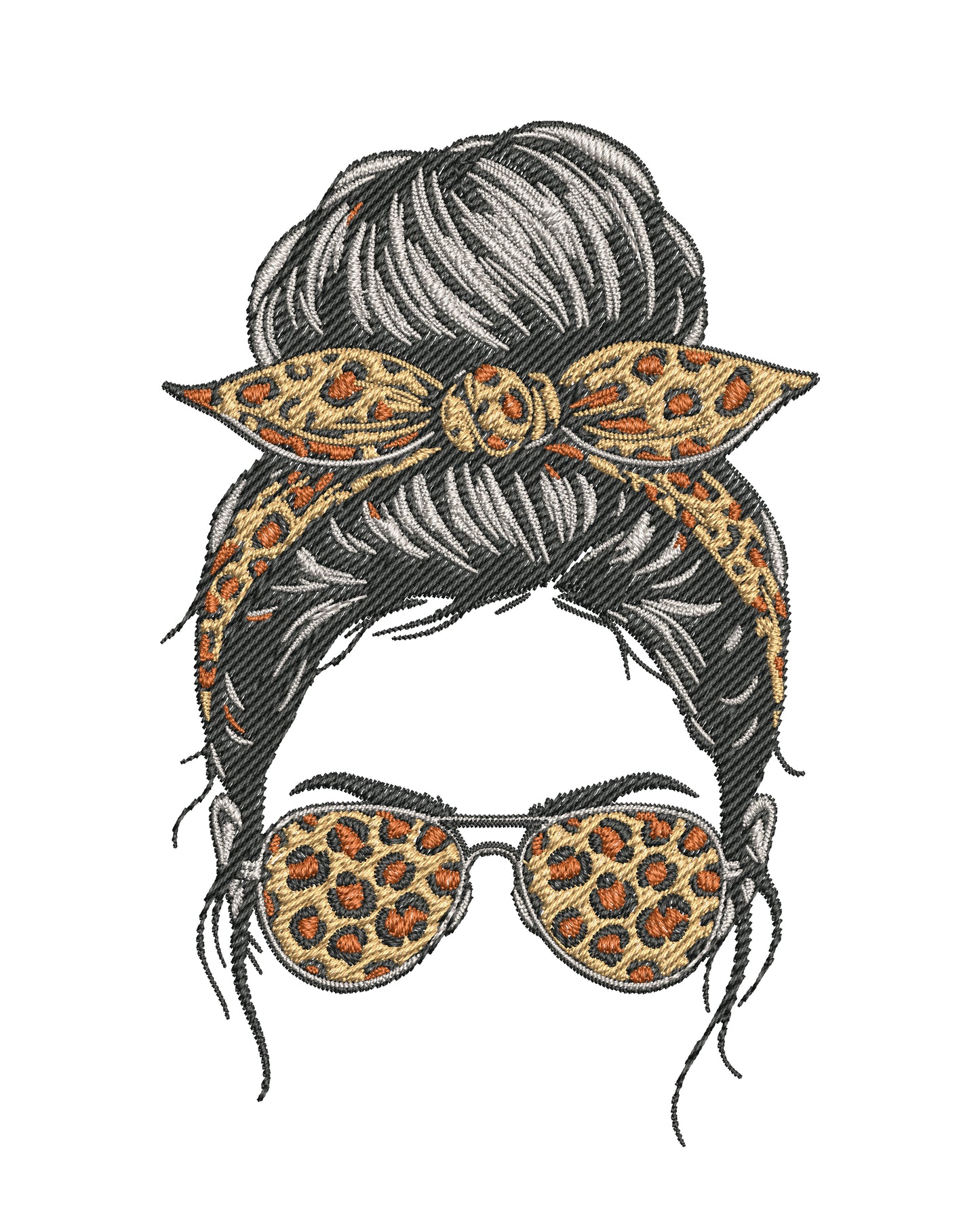 Cool Girl With Floral Glasses Embroidery Designs Machine File 3 sizes Cool Girl Digital Embroidery File Pattern Instant Download