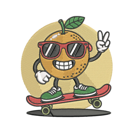 Cool Orange Embroidery Designs Machine File 3 sizes Cool Orange Digital Embroidery File Pattern Instant Download