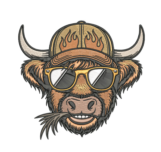 Cool Cow Embroidery Designs Machine File Cool Cow Digital Embroidery File Pattern Instant Download