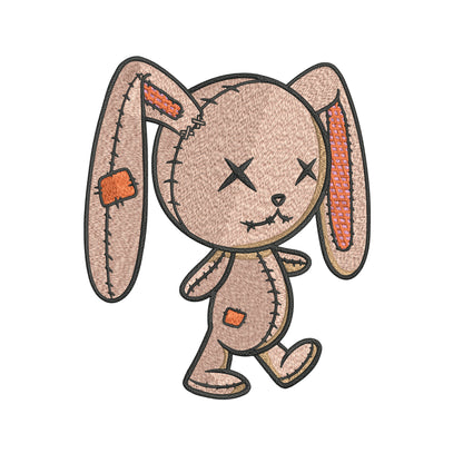 Crazy Rabbit Embroidery Designs Machine File 3 sizes Cute Rabbit Digital Embroidery File Pattern Instant Download