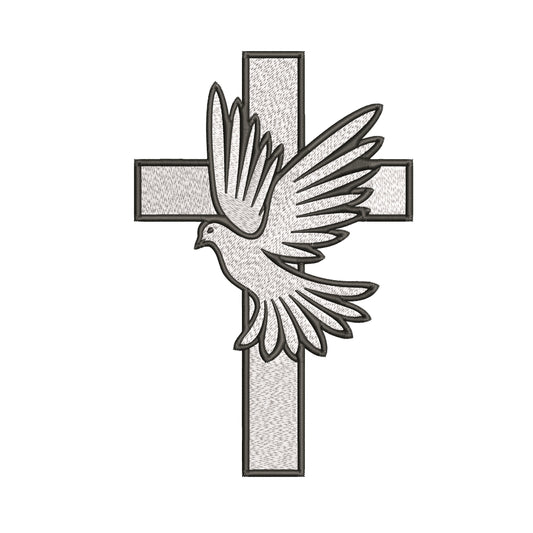 Cross Bird Embroidery Designs Machine File 3 sizes Cross Bird Digital Embroidery File Pattern Instant Download Cross03