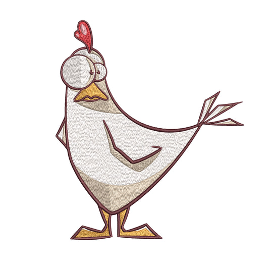 Cross-Eyed Chicken Embroidery Designs Machine File 3 sizes Cross-Eyed Chicken Digital Embroidery File Pattern Instant Download