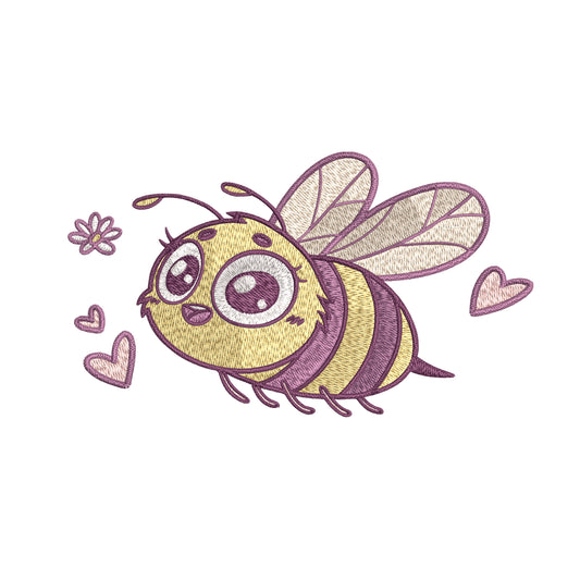 Cute Bee Embroidery Designs Machine File 3 sizes Baby Bee Digital Embroidery File Pattern Instant Download Bee01
