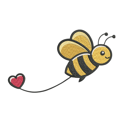 Cute Bee Embroidery Designs Machine File 3 sizes Baby Bee Digital Embroidery File Pattern Instant Download Bee02
