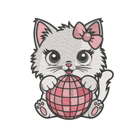 Cute Cat Embroidery Designs Machine File 3 sizes Baby Cat Digital Embroidery File Pattern Instant Download Cat01