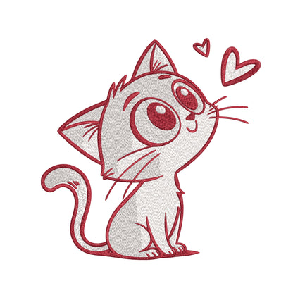 Cute Cat Embroidery Designs Machine File 3 sizes Baby Cat Digital Embroidery File Pattern Instant Download Cat02