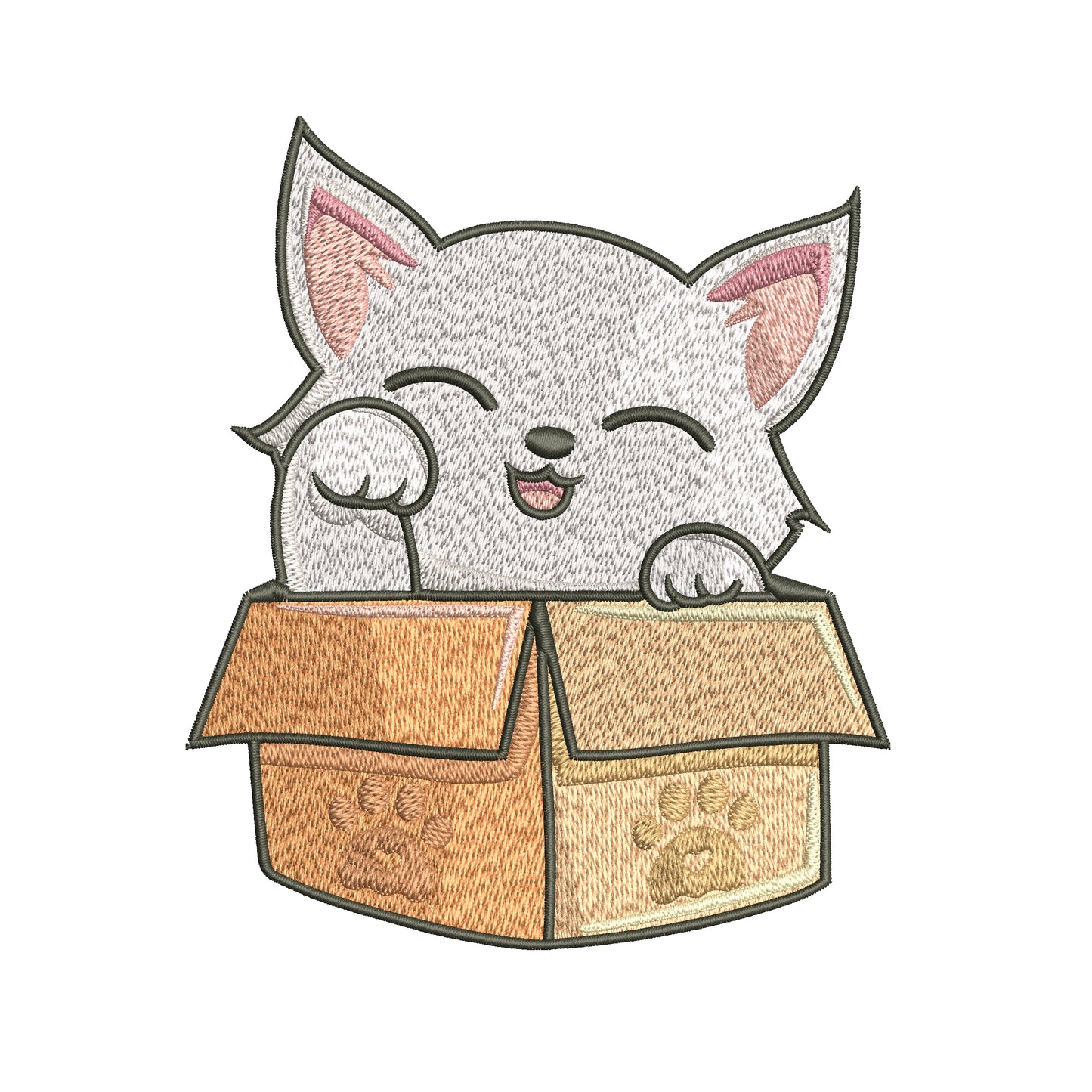 Cute Cat Embroidery Designs Machine File 3 sizes Baby Cat Digital Embroidery File Pattern Instant Download Cat05