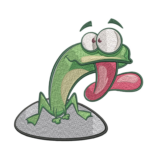 Cute Frog Embroidery Designs Machine File 3 sizes Baby Frog Digital Embroidery File Pattern Instant Download