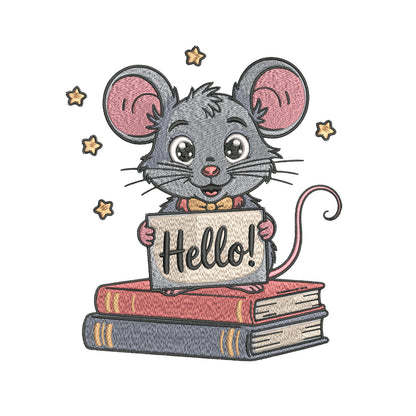 Cute Mouse Embroidery Designs Machine File 3 sizes Baby Mouse Digital Embroidery File Pattern Instant Download Mouse01