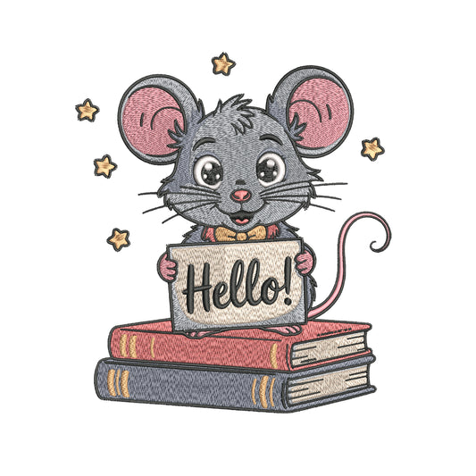 Cute Mouse Embroidery Designs Machine File 3 sizes Baby Mouse Digital Embroidery File Pattern Instant Download Mouse01