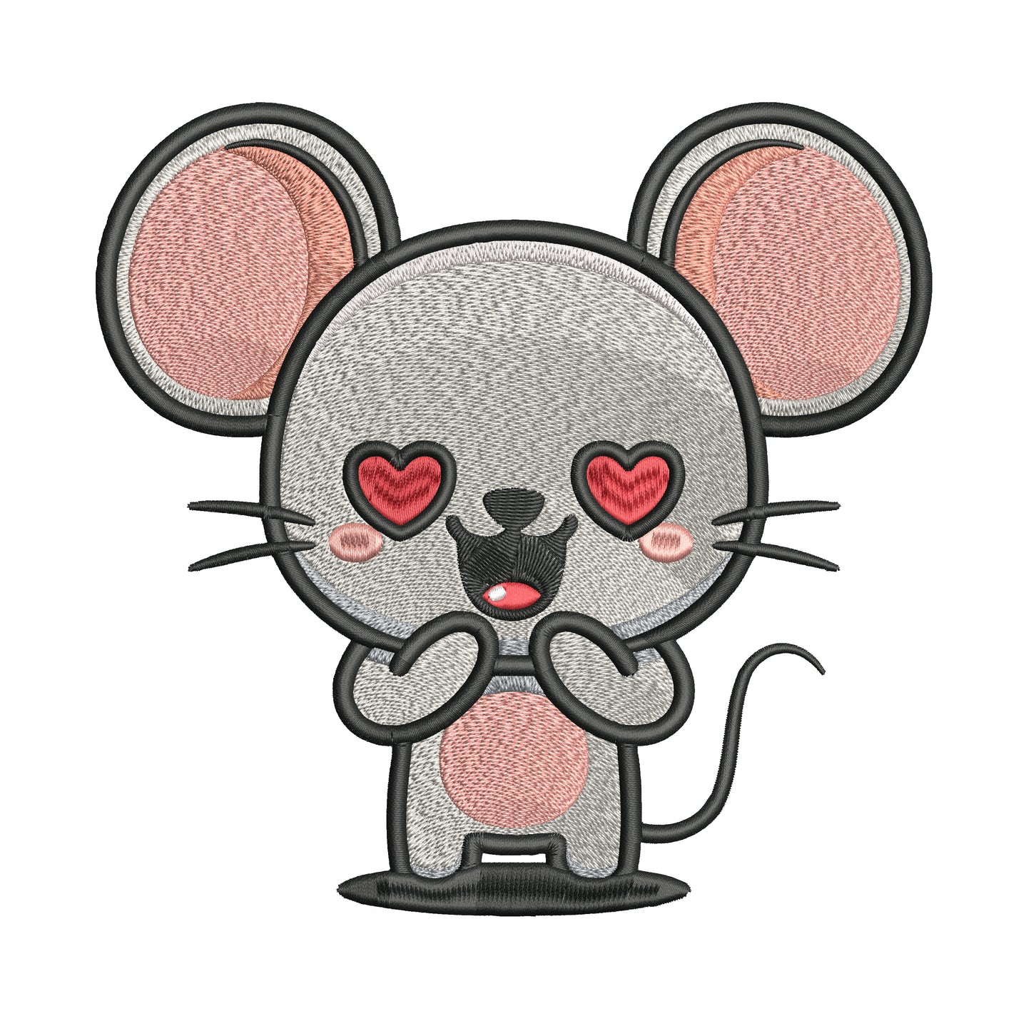 Cute Mouse Embroidery Designs Machine File 3 sizes Baby Mouse Digital Embroidery File Pattern Instant Download Mouse03
