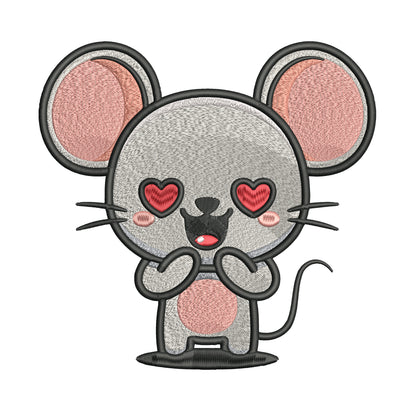 Cute Mouse Embroidery Designs Machine File 3 sizes Baby Mouse Digital Embroidery File Pattern Instant Download Mouse03