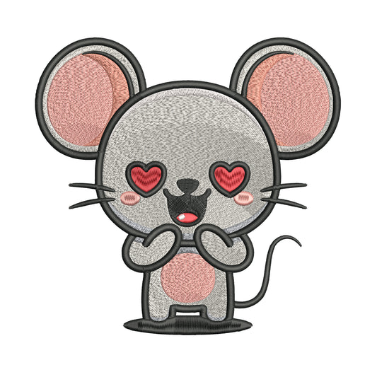 Cute Mouse Embroidery Designs Machine File 3 sizes Baby Mouse Digital Embroidery File Pattern Instant Download Mouse03