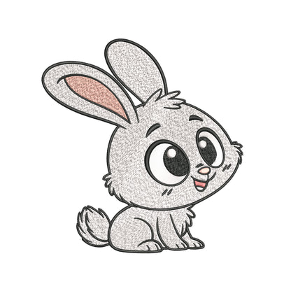 Cute Rabbit Embroidery Designs Machine File 3 sizes Baby Rabbit Digital Embroidery File Pattern Instant Download Cute Rabbit 01