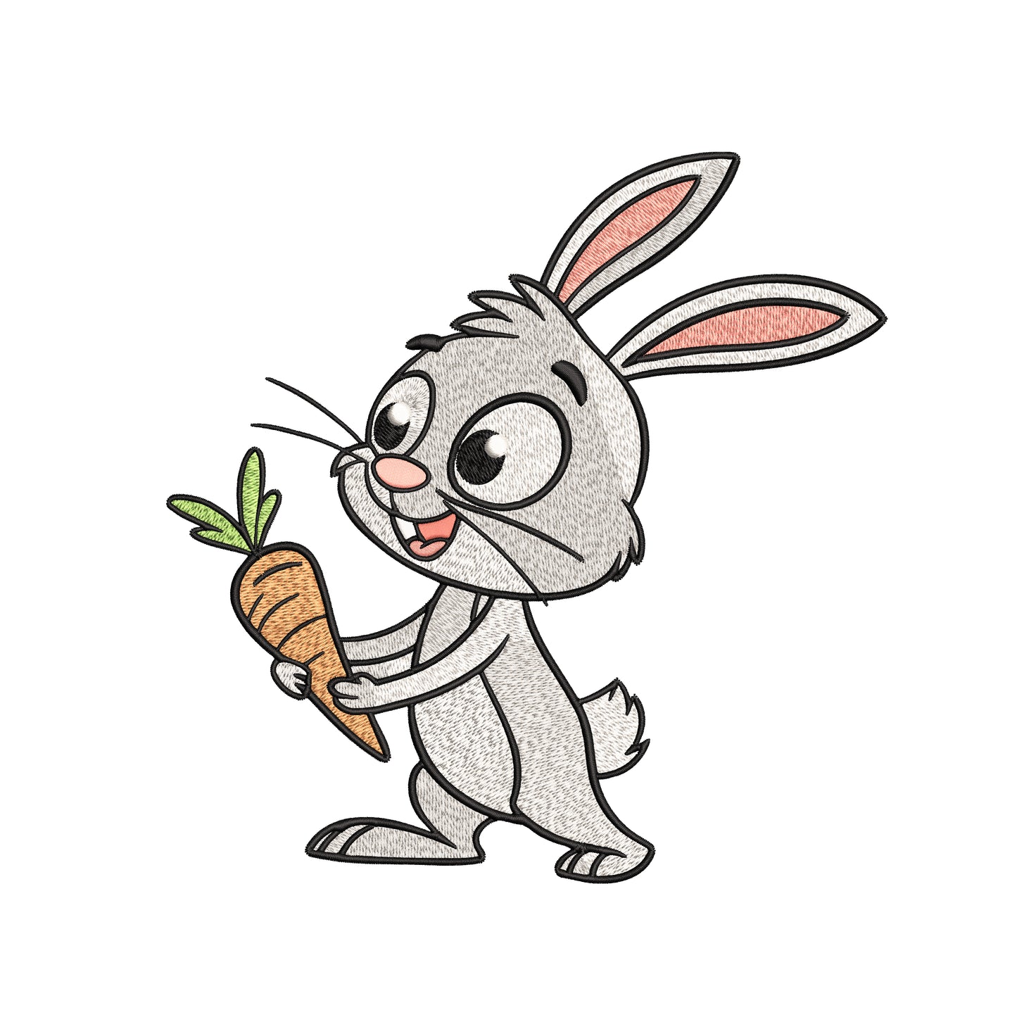 Cute Rabbit Embroidery Designs Machine File 3 sizes Baby Rabbit Digital Embroidery File Pattern Instant Download Cute Rabbit 02