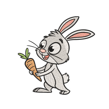 Cute Rabbit Embroidery Designs Machine File 3 sizes Baby Rabbit Digital Embroidery File Pattern Instant Download Cute Rabbit 02