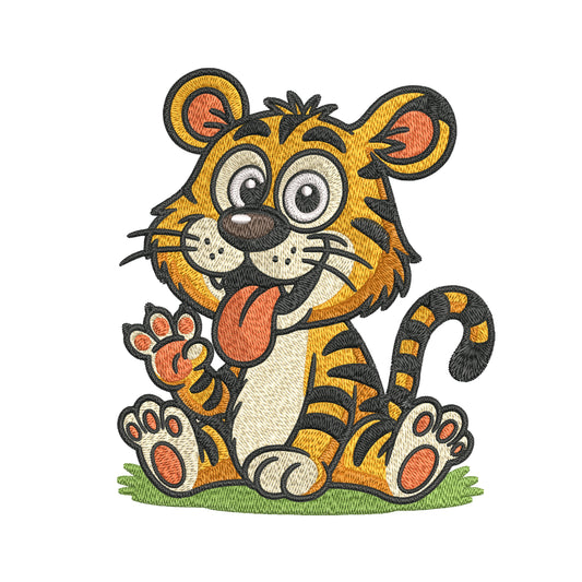 Cute Tiger Embroidery Designs Machine File 3 sizes Baby Tiger Digital Embroidery File Pattern Instant Download