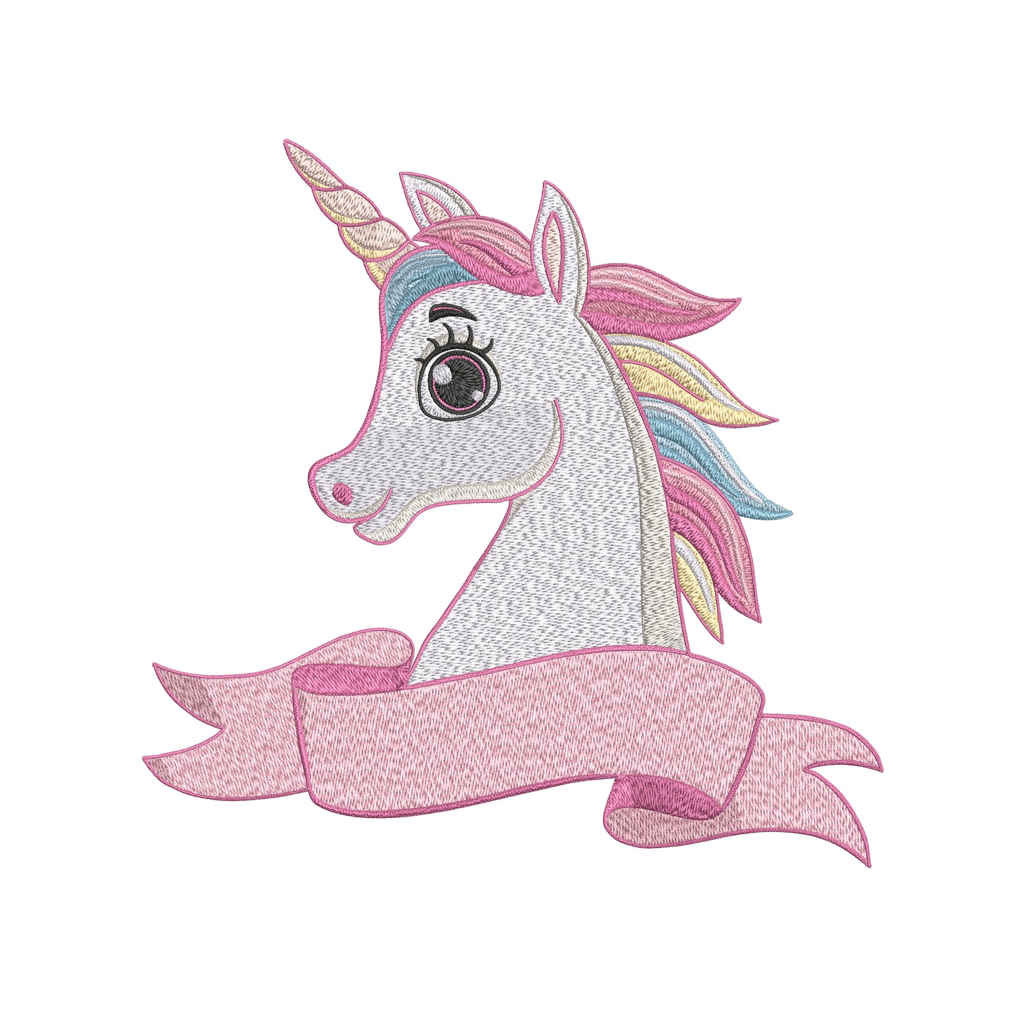 Cute Unicorn Head Embroidery Designs Machine File 3 sizes Cute Unicorn Head Digital Embroidery File Pattern Instant Download