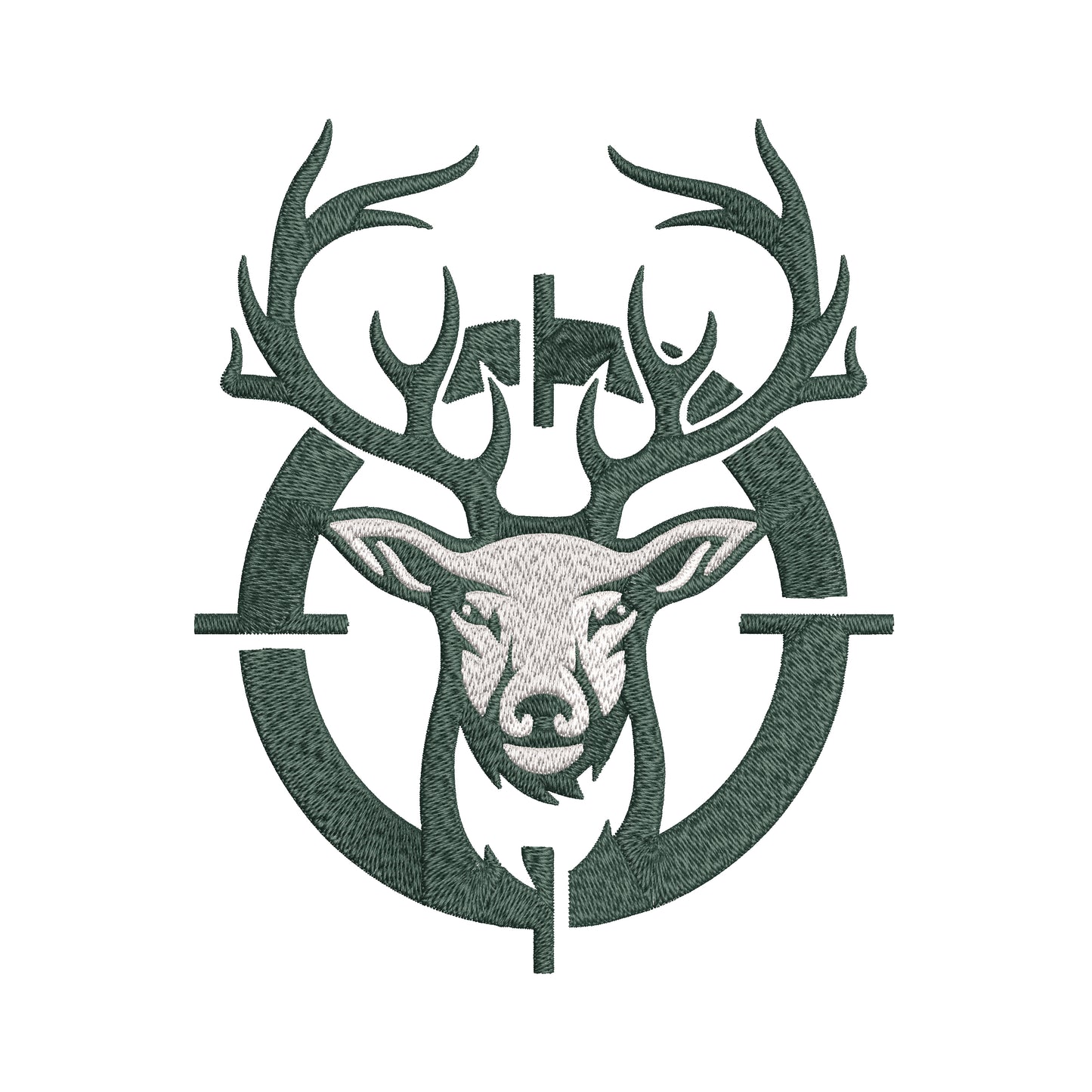 Deer Hunter Logo Embroidery Designs Machine File 3 sizes Deer Hunter Logo Digital Embroidery File Pattern Instant Download
