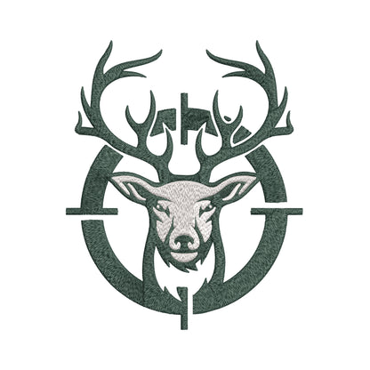 Deer Hunter Logo Embroidery Designs Machine File 3 sizes Deer Hunter Logo Digital Embroidery File Pattern Instant Download