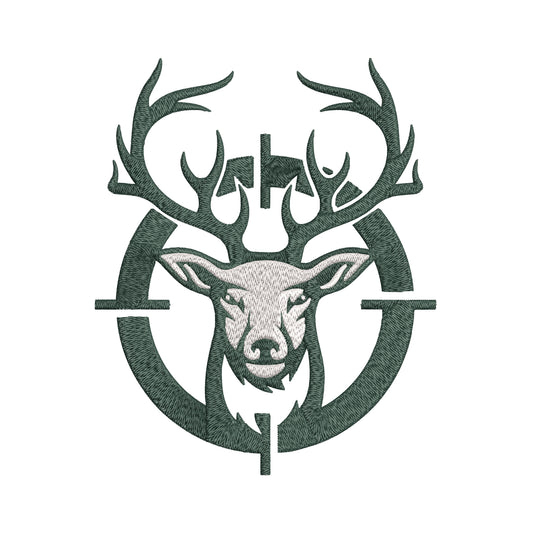 Deer Hunter Logo Embroidery Designs Machine File 3 sizes Deer Hunter Logo Digital Embroidery File Pattern Instant Download