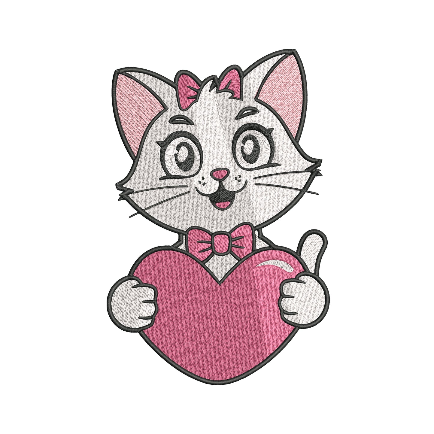 Cute Cat Embroidery Designs Machine File 3 sizes Baby Cat Digital Embroidery File Pattern Instant Download Cat04